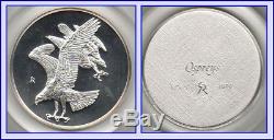 1-5 Gilroy Roberts Birds STERLING SILVER 2+ oz. Medals-FRANKLIN MINT1970-5 Lot