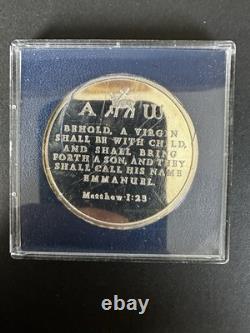 1.5oz Sterling Silver Franklin Mint Life of Jesus Nativity Proof Medal Limited