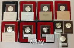 (10) Franklin Mint Holiday Medals. 925 Sterling Silver Proof