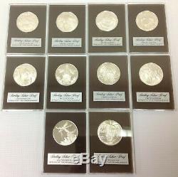 (10) Franklin Mint Holiday Medals. 925 Sterling Silver Proof