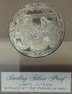 (10) Franklin Mint Holiday Medals. 925 Sterling Silver Proof