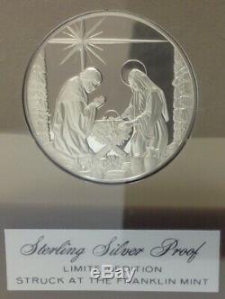 (10) Franklin Mint Holiday Medals. 925 Sterling Silver Proof