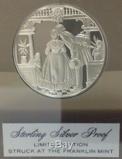 (10) Franklin Mint Holiday Medals. 925 Sterling Silver Proof