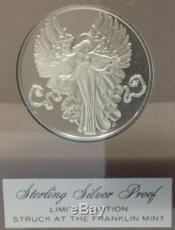 (10) Franklin Mint Holiday Medals. 925 Sterling Silver Proof