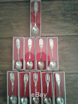 10 Sterling Silver Franklin Mint Collection of Apostle Spoons