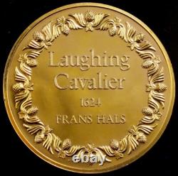 100 Greatest 24k Gold On Sterling Silver Franklin Laughing Cavalier Medal 1974