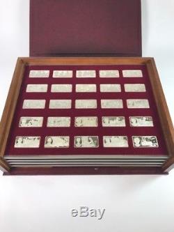 100 Greatest Americans Sterling Silver Ingots- The Franklin Mint with display case