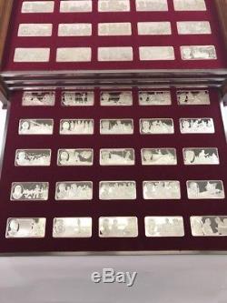 100 Greatest Americans Sterling Silver Ingots- The Franklin Mint with display case
