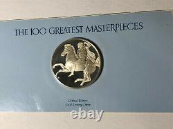 100 Greatest Masterpieces Franklin Mint Horseman Sterling Silver Medal Sealed