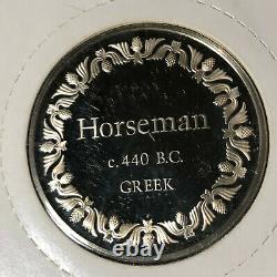 100 Greatest Masterpieces Franklin Mint Horseman Sterling Silver Medal Sealed