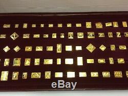 100 Greatest Olympic Stamps Gold On Sterling Silver Franklin Mint Free Ship