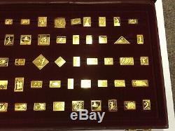 100 Greatest Olympic Stamps Gold On Sterling Silver Franklin Mint Free Ship