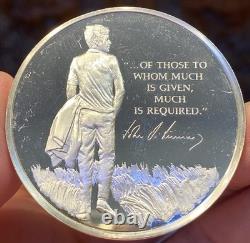 1000 Grains (2.15 oz) Sterling Silver JOHN F. KENNEDY Medallion Franklin Mint