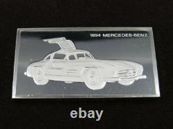 1000 Grains Sterling Silver Bar 1954 MERCEDES-BENZ Car 92.5% Ag Franklin Mint