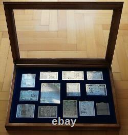 11 Ounces Sterling SILVER RARE 1977 Franklin Mint 13 Colonial Monetary Notes