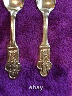 12 APOSTLE SPOON 3 MINIATURES -24K Gold on Sterling Silver -April 15, 1979