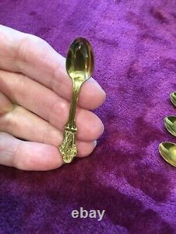 12 APOSTLE SPOON 3 MINIATURES -24K Gold on Sterling Silver -April 15, 1979