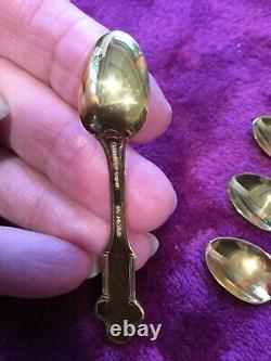 12 APOSTLE SPOON 3 MINIATURES -24K Gold on Sterling Silver -April 15, 1979