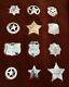 (12) Franklin Mint Sterling Silver Badges Of Great Western Lawmen Withdisplay Case