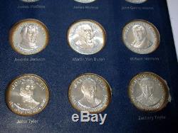 (12) Franklin Mint MEDALS Large Sterling SILVER Nice Toned PRESIDENTS pg1