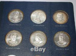 (12) Franklin Mint MEDALS Large Sterling SILVER Nice Toned PRESIDENTS pg2