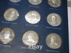 (12) Franklin Mint MEDALS Large Sterling SILVER Nice Toned PRESIDENTS pg3