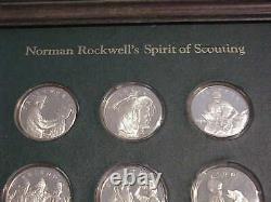 12 Proof Sterling Silver Franklin Mint Norman Rockwell Spirit Of Scouting Coins