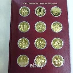 12 Sterling Silver 24k Gold Plated The Genius of Thomas Jefferson Medals 7.7oz