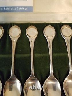 12 Twelve Days of Christmas Sterling Spoon Set Case Franklin Mint 925