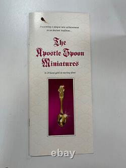 13 Apostles Spoon Miniatures Set in 24K gold on Sterling Silver Franklin Mint