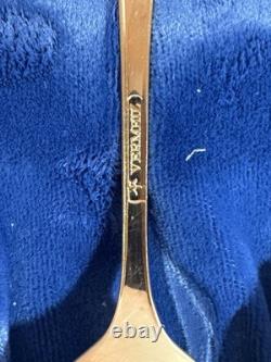 13oz Sterling Silver Spoon Set Gold Color In Case FRANKLIN MINT 925 Zodiac