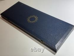 13oz Sterling Silver Spoon Set Gold Color In Case FRANKLIN MINT 925 Zodiac