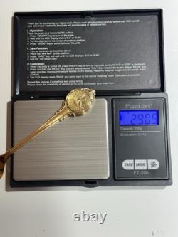 13oz Sterling Silver Spoon Set Gold Color In Case FRANKLIN MINT 925 Zodiac