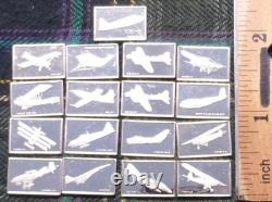 17 Great Airplanes Miniature Bars. 925 Sterling Silver 2g Bars, Over 1oz ASW