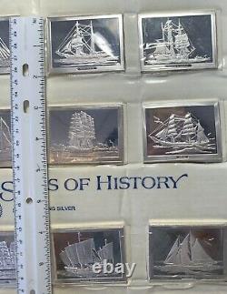 18 Piece Sterling Silver Great Sailing Ships of History 56.25 Oz Franklin Mint