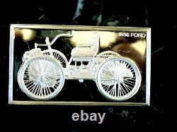 1896 Ford Quadricycle Sterling Silver Franklin Mint Art Bar 66 Grams Dmpl