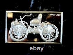 1896 Ford Quadricycle Sterling Silver Franklin Mint Art Bar 66 Grams Dmpl