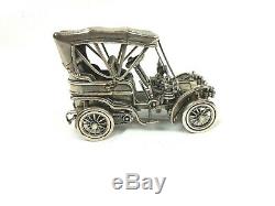 1903 Fiat Sterling Silver Miniature Car Franklin Mint 143 Scale 171 Grams WithBox