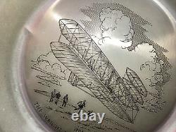 1903 Wright Brothers First Flight 75th anniversary Solid Sterling Silver Plate