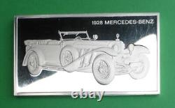 1928 Mercedes-Benz 1000 Grains Sterling Silver Bar, Franklin Mint, 1.927oz ASW