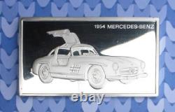 1954 Mercedes-Benz 1000 Grains Sterling Silver Bar, Franklin Mint, 1.927oz ASW