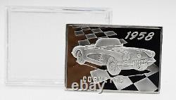 1958 Corvette 925 Sterling Silver Franklin Mint 1.31 Oz = 37.3 Grams