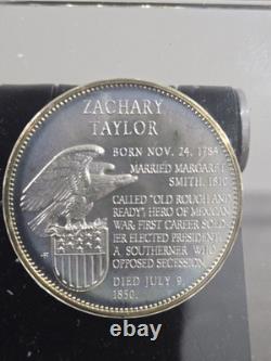 1967 Franklin Mint 12th President Zachary Taylor 1oz+ Sterling Silver Proof Coin