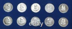 1968 Franklin Mint Presidential Commemorative 35 Medal set. 925 Sterling Silver