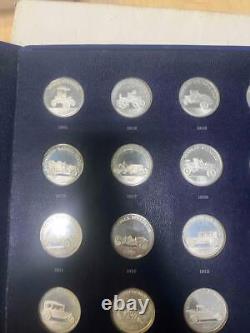 1969 Franklin Mint 25 Coin Collection Sterling Silver Antique Car Coins Series 1