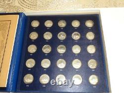1969 Franklin Mint 25 Sterling Silver Antique Car Medals Series 2 with Box & Book