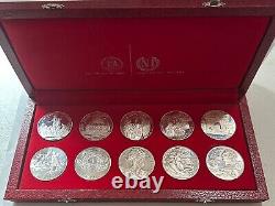 1969 Franklin Mint PROOF Republic of Tunisia Sterling Silver 10 Coin Set in Box