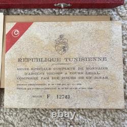 1969 Franklin Mint PROOF Republic of Tunisia Sterling Silver 10 Coin Set in Box