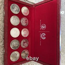 1969 Franklin Mint PROOF Republic of Tunisia Sterling Silver 10 Coin Set in Box