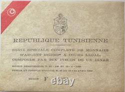 1969 Franklin Mint PROOF Republic of Tunisia Sterling Silver 10 Coin Set in Box